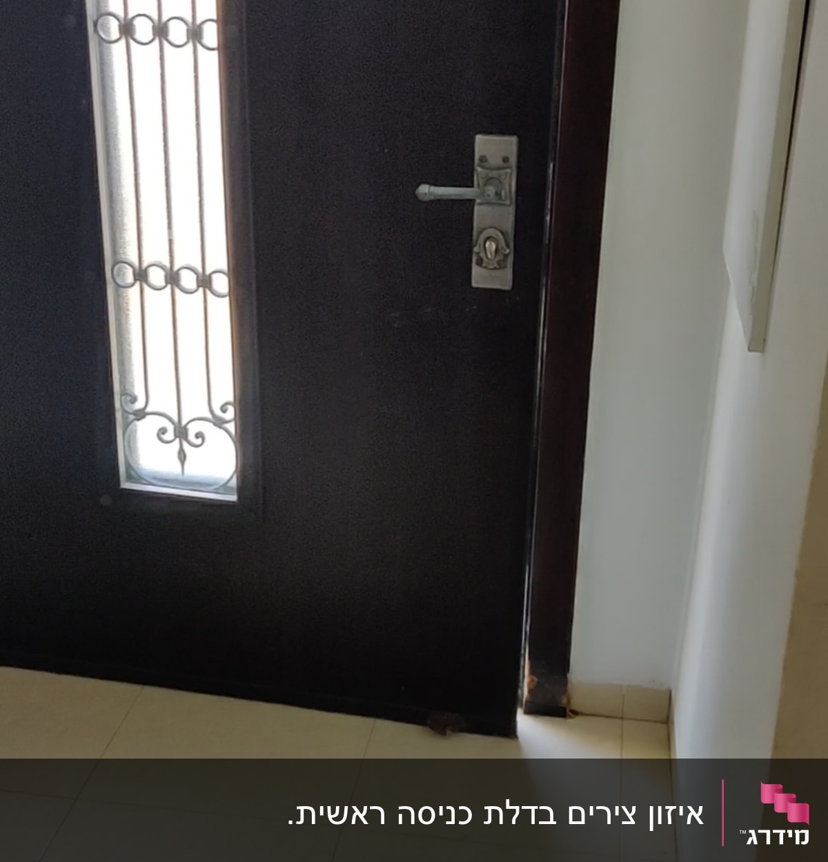 דלת עם מנעול ידית מתכת